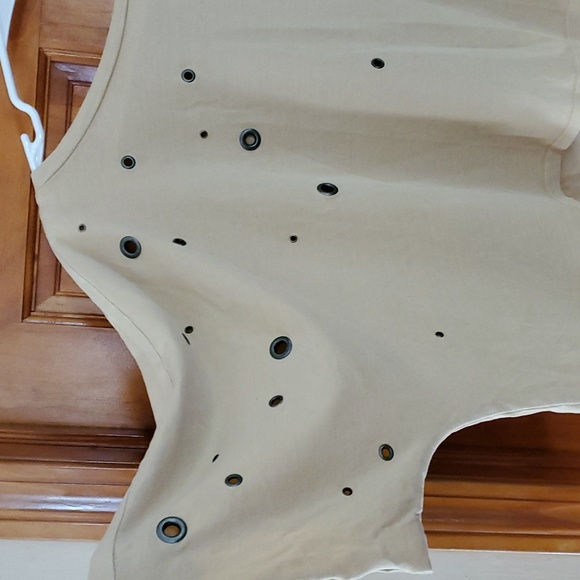 Zara Oversize Crop Tee Beige Sz S - Picture 5 of 8